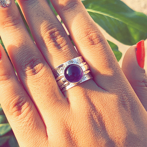Amethyst <b>Spinner</b> <b>Ring</b> Handmade Fidget Purple Amethyst Sterling <b>Silver</b> <b>Ring</b> Anxiety Relief Jewelry Boho Gift - Product Image 2