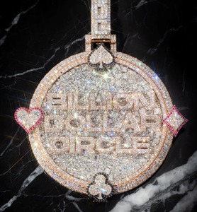 จี้ห้อยคอทรงวงกลม ZAWO HOUSE รุ่น Custom Billion Dollar ประดับเพชรโมอิสซาไนต์ VVS1 เงินแท้ 925 สไตล์ฮิปฮอป สำหรับผู้ชาย - Product Image 1