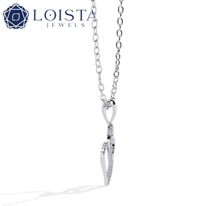 Collar con Colgante de Diamante en Forma de Corazón Plateado para Mujer, LOISTA, Joyería Romántica para Uso Diario con Diamantes Naturales Color G - Product Image 2