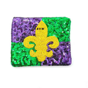 Porte-monnaie perlé « Cheers » avec broderie de très bonne qualité, petit porte-monnaie à deux couleurs en perles de rocaille, idéal pour femmes et filles - Product Image 1