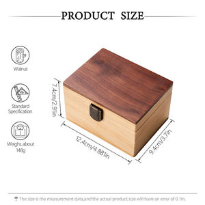 Dual Tone Wooden <b>Watch</b> Box Rectangle Buckle Closure Durable Storage <b>Case</b> - Product Image 6