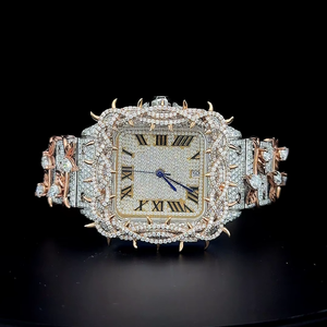 <b>Custom</b> Thorn style full buss down Pear stone on Link VVS moissanite Studded <b>Automatic</b> movement <b>Watch</b> Diamond tester approved - Product Image 1