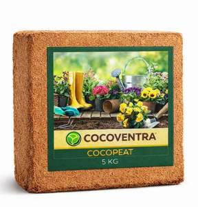Brique de coco 5kg à faible teneur en EC, expansion 75L, haute capacité d'absorption d'eau, bloc de coco 30x30x12cm Cocoventra pour culture de plantes et jardinage - Product Image 5