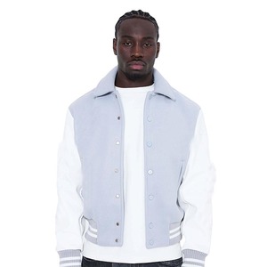 Premium Quality <b>Long</b> Sleeve Drop Shoulder Style <b>Men's</b> Clothing Button Down Outerwear <b>Coats</b> OEM Design Blank Letterman Jacket <b>Men</b> - Product Image 1