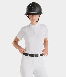 Chemise d'équitation pour femmes de qualité supérieure, manches courtes, extensible, respirante, confortable, haut de gamme pour les sports équestres - Product Image 1