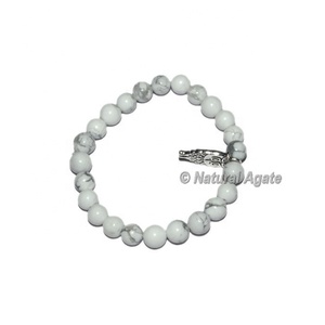 สร้อยข้อมือหินฮาวไลท์สีขาวพร้อมจี้เรกิขายส่ง – สร้อยข้อมือคริสตัลประดับลูกปัดฮาวไลท์ธรรมชาติ - Product Image 6