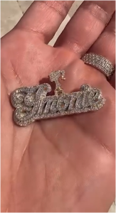 Pendentif Lettre Personnalisé Hip Hop de Luxe en Moissanite, Argent 925, Entièrement Sertie de Moissanites Taille Fantaisie - Product Image 4