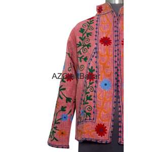 Chaqueta Bomber con Cuello en V, Diseño Floral Vintage, Bordado a Máquina, Multi-estación, Ecológica, Transpirable, de Secado Rápido, 100% Algodón - Product Image 2