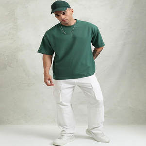 Camiseta de manga corta personalizada de 250 gramos camiseta gráfica holgada de calle de verano para hombre - Product Image 3