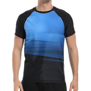 เสื้อรัดรูปป้องกันรังสียูวี แขนสั้น พิมพ์โลโก้ได้ตามต้องการ สำหรับผู้ชาย แห้งเร็ว ขายส่งแบบ OEM - Product Image 4