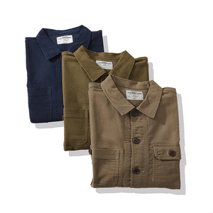 Camisa de Trabajo de Lona de Manga Corta para Hombre, Color Sólido, con Botones, Talla Grande, Dos Bolsillos, Estilo Workwear, 65% Poliéster, Tejido de Tela - Product Image 1