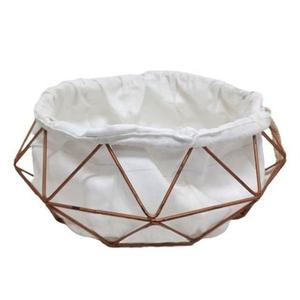 Cestas de Almacenamiento de Alambre Metálico de Alta Calidad con Asas, Acabado en Oro Rosa, Forma Redonda, Cestas de Almacenamiento para Sala de Estar - Product Image 3