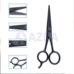Ciseaux à cheveux en acier inoxydable noir, lame de rasoir, ciseaux de coiffure, ciseaux de barbier, emballage personnalisé - Product Image 4