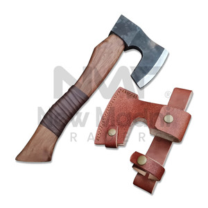 Wholesale Customized OEM ODM Industrial Grade Damascus Steel Viking Camping Axe Ash Wood Handle Leather Sheath - Product Image 1