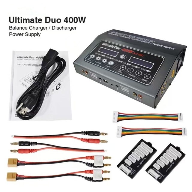 D400 Ultimate 400W AC/150W DC Balance Charger Discharger Twin-Channel Power Supply for 1-7S Lithium Battery UAV Accessories