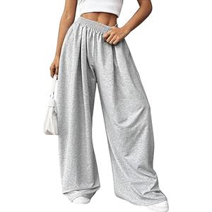 Pantalones de chándal anchos de cintura alta para mujer, estilo holgado con cintura elástica, joggers deportivos extragrandes y pantalones casuales - Product Image 3