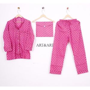 Conjunto de Pijama de Algodón para Mujer, Ropa de Dormir Suave, Transpirable y de Secado Rápido con Estampado Floral para el Hogar y el Sueño - Product Image 6