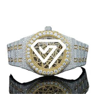 Reloj de Moissanita de Edición Limitada Antiguo de 41 mm – Reloj de Lujo Vintage con Incrustaciones de Diamantes para Hombre - Product Image 1