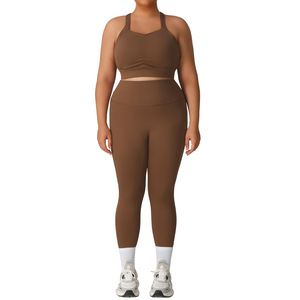 Pantalones de Trabajo de Alta Elasticidad, Antiarrugas, con Cordón Ajustable, Múltiples Bolsillos, Largos, de Spandex/Poliéster, Conjunto de 2 Piezas, para Yoga - Product Image 5