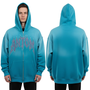 Nouveauté : Sweat à capuche pour homme en coton mélangé, délavé à l'acide, séchage rapide, respirant, grandes tailles, fabriqué au Pakistan – En promotion - Product Image 2