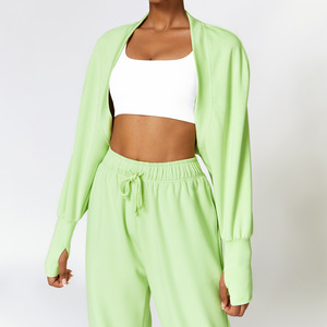 Aoyema Sweatpants and Coat <b>Set</b> Tracksuit Women Two Piece Pants Jogger <b>Set</b> Custom Embroidery Jogging Jogger Suits for Women - Product Image 2