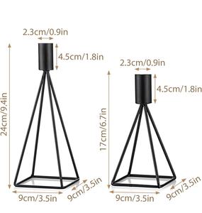 Bougeoir conique structuré géométrique noir moderne Bougeoir décoratif de table métallique de qualité supérieure Décoration de Noël et d'événements - Product Image 2