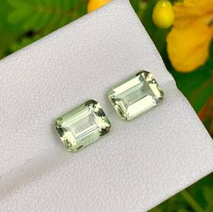 Natural No Heat Beryl Octagon Cut Yellow Gemstones IGI Certified <b>Light</b> From India Loose Matching Pair - Product Image 2
