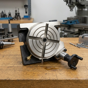 Table rotative horizontale et verticale de 4 pouces |   Machine à fraiser |   Table à rainures en T de précision 100 mm, rapport 90:1 |   Accessoire d'outillage industriel - Product Image 4