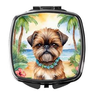 Espejo de maquillaje de viaje para mujeres y niñas Bruselas Griffon Luau compacto decorativo plegable de mano tamaño de bolsillo regalo - Product Image 1