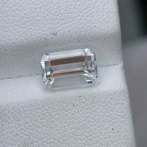 Piedra lunar de corte esmeralda, gema natural suelta de origen africano con destello azul facetado para la fabricación de joyas. - Product Image 6