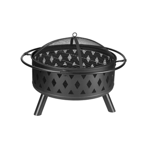 Outdoor Fire Pit with <b>BBQ</b> Grill Metal Wood Burning Fire Bowl Patio Heater Garden Fire Pit Cooking Grill with Stand - Product Image 3