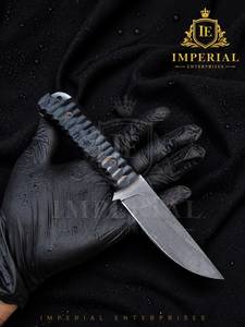Cuchillo Táctico Fijo Imperial Enterprises Hecho a Mano Personalizado, Punta de Clip Afilada, Hoja Recta, Acero con Alto Contenido de Carbono, Mango de Micarta, 8 Pulgadas - Product Image 4