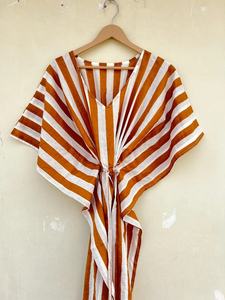 Vestido de caftán de algodón puro para mujer, vestido de algodón ligero, caftán de algodón hecho a mano indio - Product Image 3