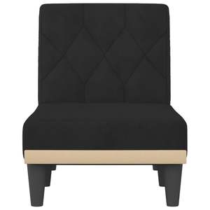 Chaise longue in velluto nero 100% poliestere con struttura in compensato - Product Image 4