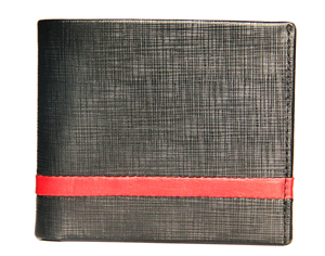 Portefeuille RFID à deux volets en cuir véritable minimaliste de luxe pour hommes courte longueur fermeture ouverte géométrique Logo personnalisé Option de gros - Product Image 3