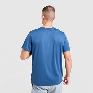Mens Blue Zipper Pocket Crew Neck <b>T</b>-<b>Shirt</b> Short Sleeve Active Sportswear Cotton Top Custom Logo OEM ODM Wholesale Apparel - Product Image 6