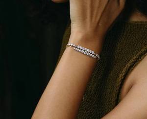 กำไลข้อมือ AMBER JEWELS T-758 ทรงมรกต 18K ประดับด้วยหินธรรมชาติ ชุบโรเดียม สไตล์ฮิปฮอป ตัวเรือนแบบกรงเล็บ ดีไซน์เรขาคณิต คลาสสิก สำหรับทุกเพศ ได้รับการรับรองจาก IGI - Product Image 1