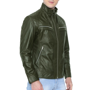 Veste en cuir originale pour hommes, fournisseur en gros, personnalisation de la marque, style motard, usine OEM, support ODM, vêtements pour temps froid - Product Image 2