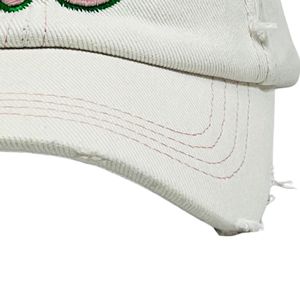White Distressed Denim Baseball <b>Cap</b> with Pink J15 Embroidered Letter Design Adjustable Vintage Cotton Casual Outdoor Unisex <b>Hat</b> - Product Image 6