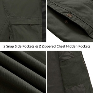 Chaqueta lavada de lona de algodón de alta calidad, ropa de trabajo para hombre, chaquetas holgadas de talla grande con múltiples bolsillos y cremallera para hombre, chaquetas para hombre - Product Image 5