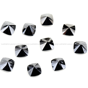 เพชรทรงคุชชั่นสีดำเข้มธรรมชาติขนาด 5.80 x 5.80 มม. สำหรับทำเครื่องประดับ แหวน จี้ สร้อยข้อมือ สร้อยคอ - Product Image 2