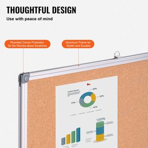 48\"x36\" Wall-Mounted <b>Cork</b> <b>Board</b> Large <b>Pin</b> <b>Board</b> for School Home or Office - Product Image 5