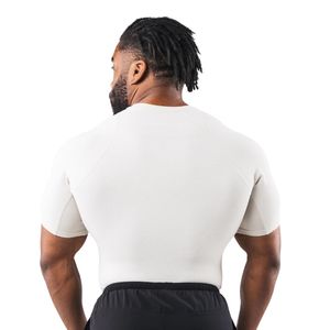 Camiseta Deportiva de Compresión Blanca Brillante para Hombre, Ligera, de Alto Rendimiento, para Entrenamiento Atlético, Fitness, Serigrafiada, Lisa, Informal - Product Image 5