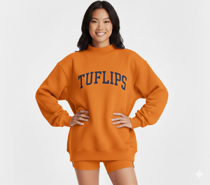 Sweat-shirt à col roulé oversize pour femme, très demandé, avec impression personnalisée sur le devant, coupe décontractée, doux, confortable, en polaire épaisse et respirante - Product Image 1