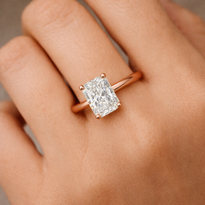 Unique <b>Emerald</b> Cut Moissanite Gemstone <b>Ring</b> 925 <b>Silver</b> Moissanite <b>Ring</b> - Product Image 1