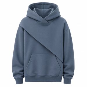 Sudadera con Capucha Unisex de Forro Polar, Color Sólido Informal, con Bolsillo, Corte Regular, Sudadera con Capucha Tejida de Otoño, 100% Algodón, Manga Raglán - Product Image 3