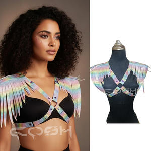 Harnais d'épaule sexy à franges holographiques arc-en-ciel |   Achetez maintenant - Product Image 5