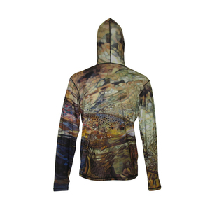Summer Men's UPF 50 Waterproof Printed <b>Hoodies</b> Breathable UV Protection <b>Thin</b> Hooded Shirt Outdoor Hiking Fishing Shirt For Men - Product Image 5