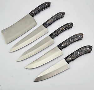 LEGACY BLADES Premium 5-Piece Handmade High Carbon Steel Chef <b>Knife</b> <b>Set</b> Straight Edge Ambidextrous Design Custom Wooden Handle - Product Image 5