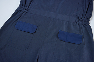 Combinaison de travail réfléchissante unisexe haute visibilité et combinaison de sécurité bleu marine à manches longues imperméable en coton/polyester - Product Image 6